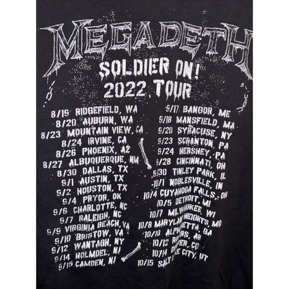 Megadeath XL Soldier On! 2022 Tour Tshirt Sleeveless - Picture 5 of 9